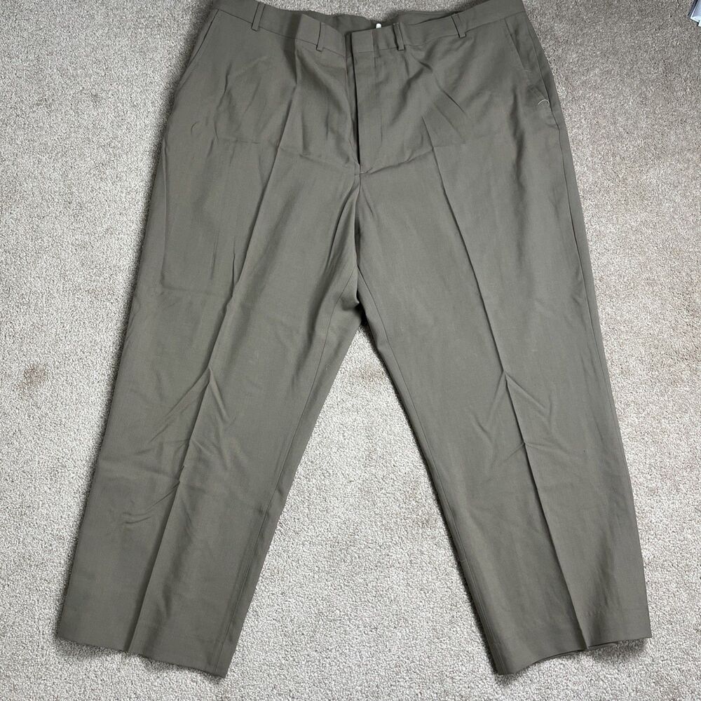VTG Lands' End Year‎ Rounder Wool Trousers 44X28 Dark Khaki Mexico NWT DEFECTIVE - Picture 7 of 11